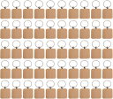 木製 キーホルダー チェーン 無地 ホテル オリジナル 手作り DIY ぬくもり (ナチュラルカラー/正方形50個セット)