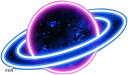 ネオンサイン LED ネオンライト インテリア 壁掛け 宇宙 惑星 USB 照明(赤&青)