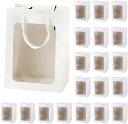 ギフトバッグ 窓付き 中身が見える 紙袋 15x10x20cm 20枚セット ホワイト