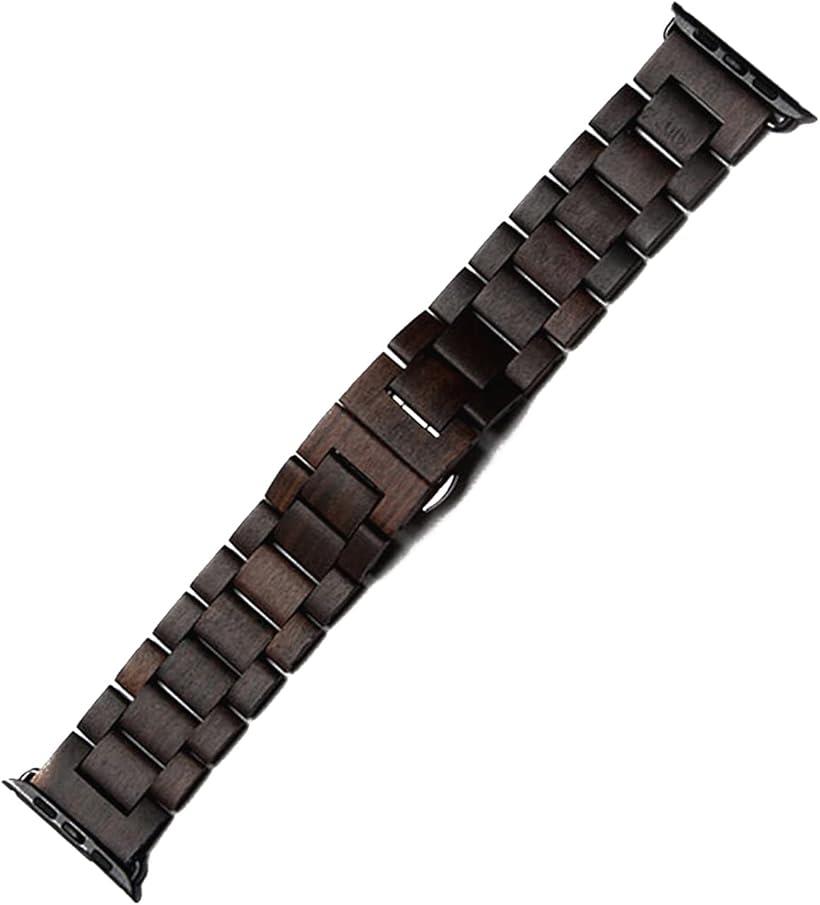 【楽天ランキング1位入賞】Apple Watch バンド 木製 交換ベルト アップルウォッチ 42/44mm 黒檀木 汎用品