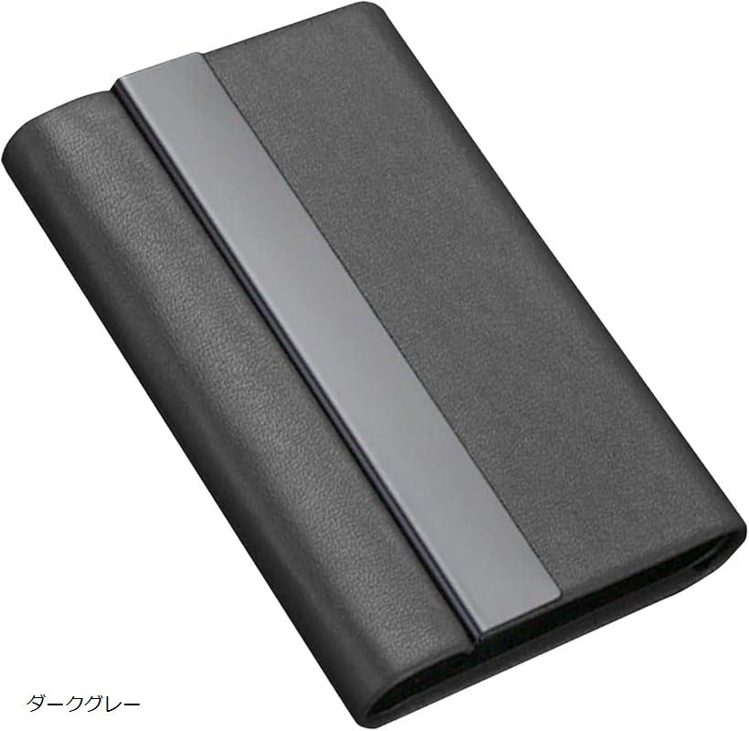 名刺入れ PUレザー ステンレス製 シンプル マグネット 25枚収納 スマート ユニセックス ビジネスバッグ..