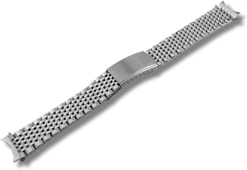 腕時計ブレス ライスブレス 9連 ステンレス シルバー 交換 取替( 20mm)