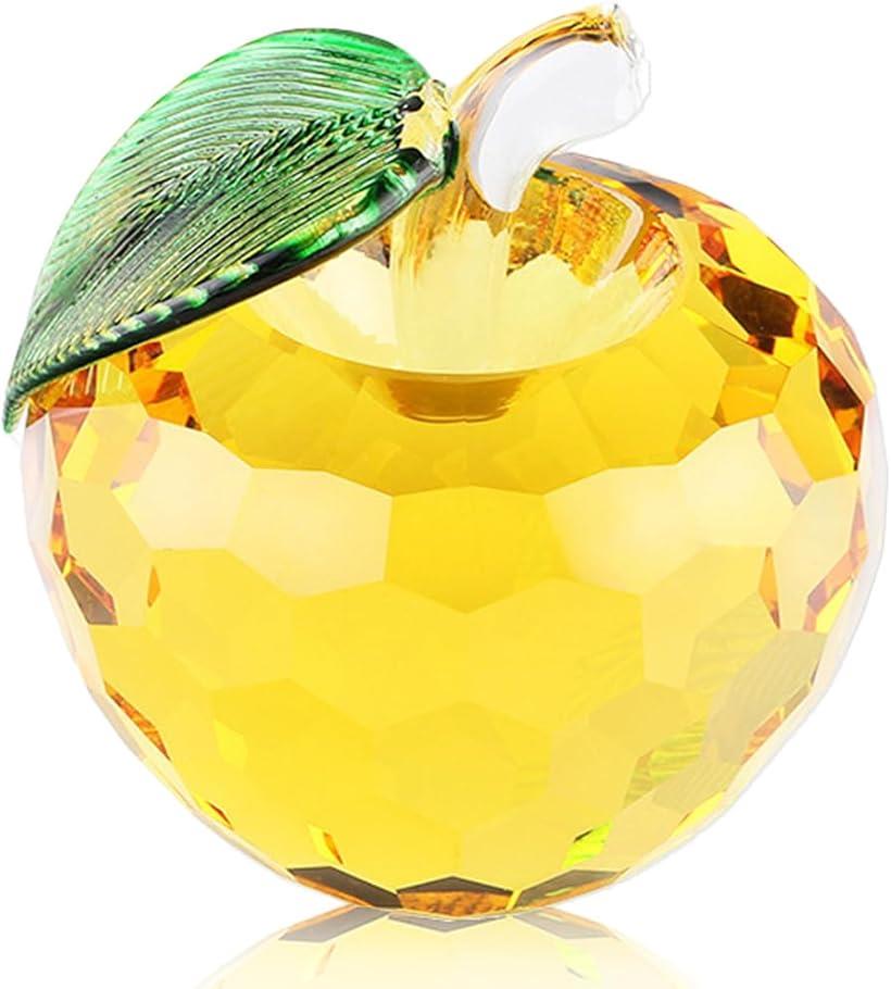 クリスタル インテリア雑貨 りんご 置き物 ガラス オブジェ 林檎 飾りのサムネイル