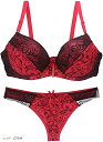 ユニグランド ブラジャー ショーツ セット セクシー ランジェリー C75/M、レッド(レッド, C75/M)