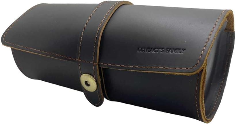 腕時計 ケース 持ち運び 収納 コレクションケース 筒形 クッション スリム 携帯用 ウォッチケース ブラウン (ブラウン)