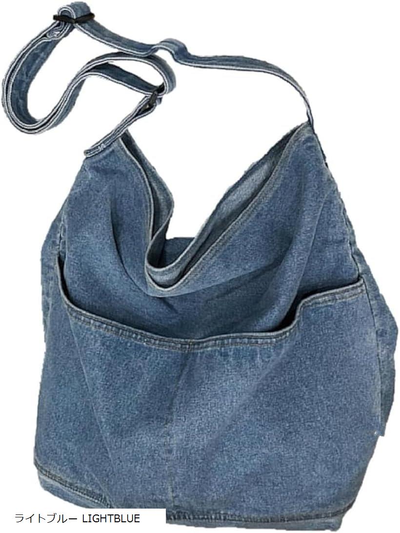 クローブキューブデニム ショルダーバッグ A4対応 調節可能なストラップ 大容量 軽量 ユニセックス ブ..