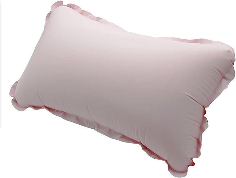 防水枕 ブラック 多用途 足枕 腰枕 空気枕 ビニール枕 PVC 旅行用 アウトドア 車中泊 (80x50cm(膨張後) 枕 ピンク)