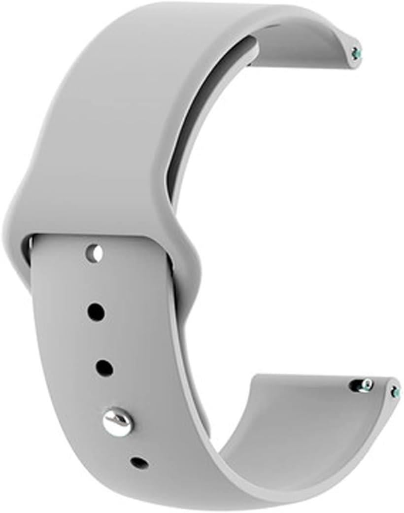 腕時計バンド 単色 シリコンベルト 防水ソフト 快適工具なしで簡単交換 腕時計ベルト(20MM, ライトグレー)