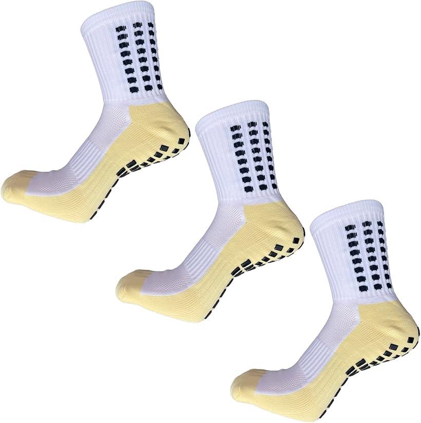 スポーツ ソックス 靴下 ショートソックス 滑り止め 中厚手 通気性 サッカー 陸上 トレーニング( ホワイト, 23.0 cm)