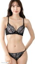 レディース ブラジャー ショーツ 上下セット 花柄 レース 上品 可愛い 大人 女性 下着(ブラック, D70)