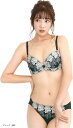 Smile LaLa レディース ブラジャー ショーツ 上下セット ブラショーツセット ブラジャーショーツセット 女性 下着 花柄 刺繍 上品(ブラック, E80)(4)