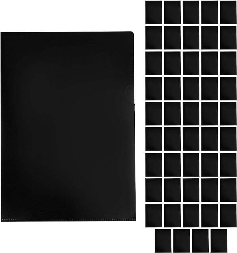 nijimomo A4 ファイル 黒 不透明 透けない 書類ファルダ― 書類入れ ブラック 書類保管 マット つや消し