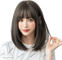 ウィッグ セミロング ストレート フルウィッグ 女性 かつら 自然 髪 ウイッグ コスプレ 女装 wig 小顔 耐熱 ネット ギフトボックス付(ライトブラウン)