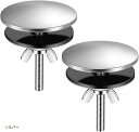 水まわりホールキャップ 穴かくし用 10~40mm カウンター化粧蓋 洗面 ネジ簡単取り付け 2個セット(シルバー)