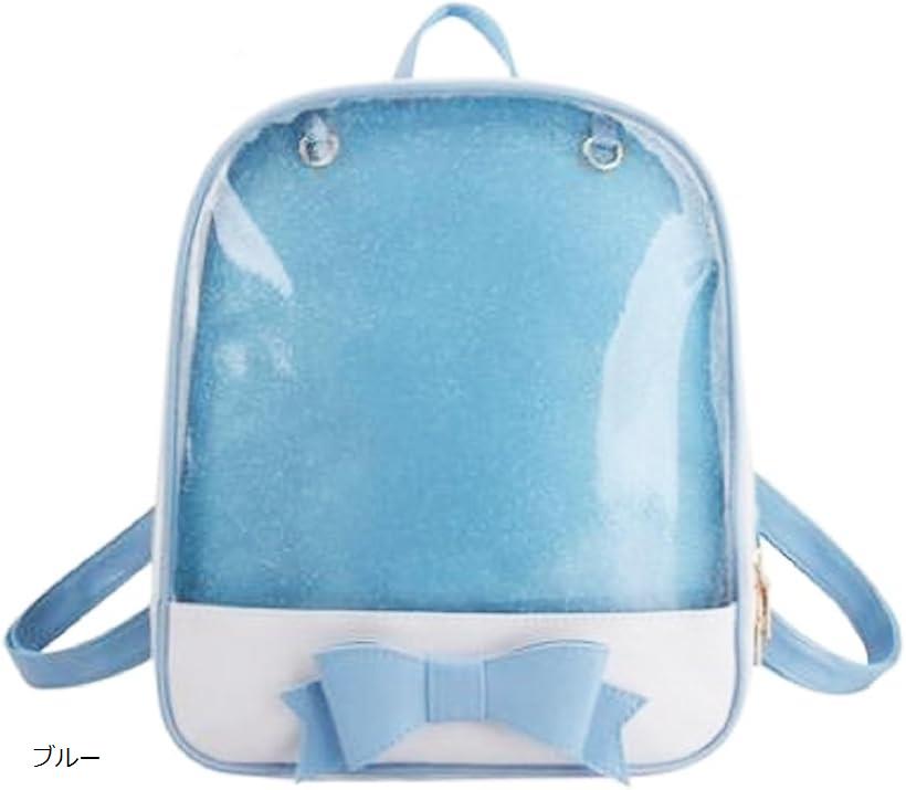 リュックサック ビニール 痛リュック 痛バッグ リボン かわいい 推し活 大容量 子供 子ども クリア ぬ..