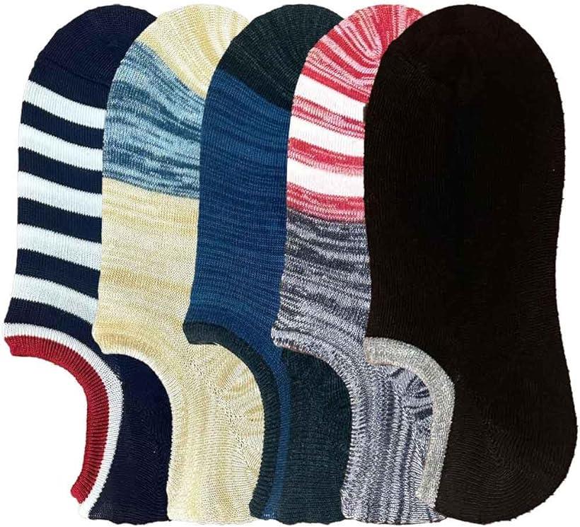 スニーカー ソックス 靴下 スポーツソックス コットン(フットカバー丈ランダム5足セット, 25.0-27.0 cm)