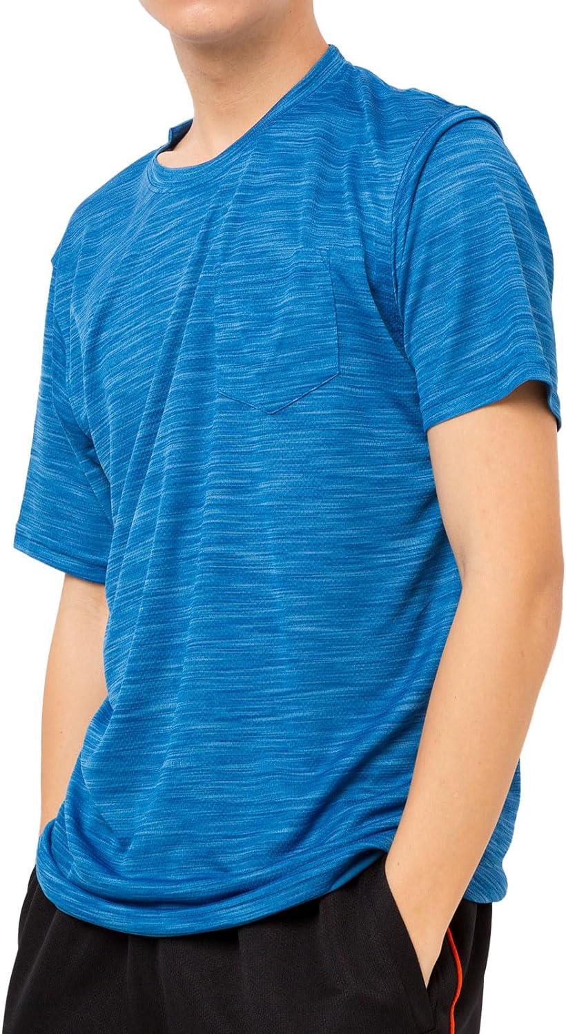 Tシャツ トップス 半袖 メンズ スポーツウェア フィットネスウェア ドライウェア リフレクション DRY 吸汗速乾 接触冷感 ストレッチ LLサイズ( ブルーA, LL)