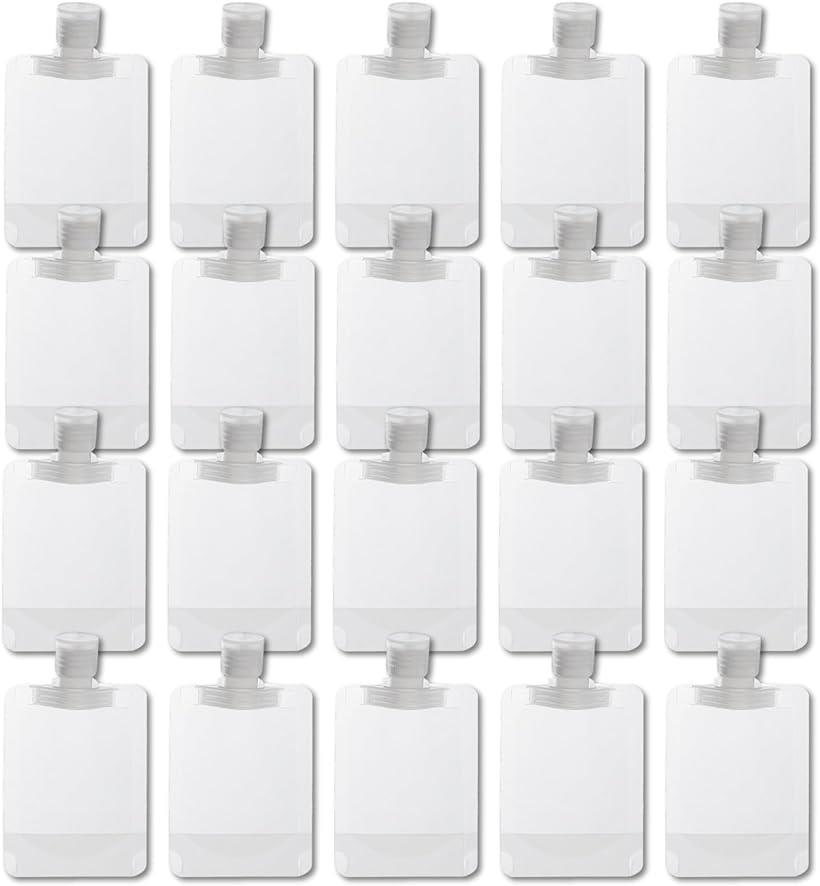 トラベルボトル シャンプーボトル 詰め替えボトル 詰め替え容器 小分けボトル パウチ容器 旅行用 トラベルグッズ 20個セット( ホワイト, 50ml)