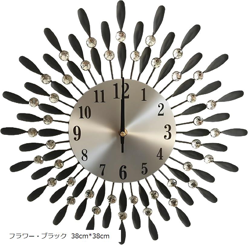 時計 壁掛け ゴールド キラキラ ストーン ウォール クロック 静音 タイプ アイアン 北欧風 インテリア ..