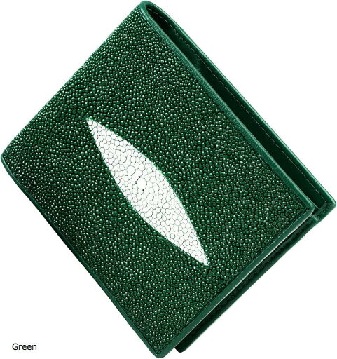財布 スティングレイ ミニウォレット 二つ折り 短財布 エイ革 スリム メンズ レディース 本革(Green) 財布 スティングレイ ミニウォレット 二つ折り 短財布 エイ革 スリム メンズ レディース 本革(Green)