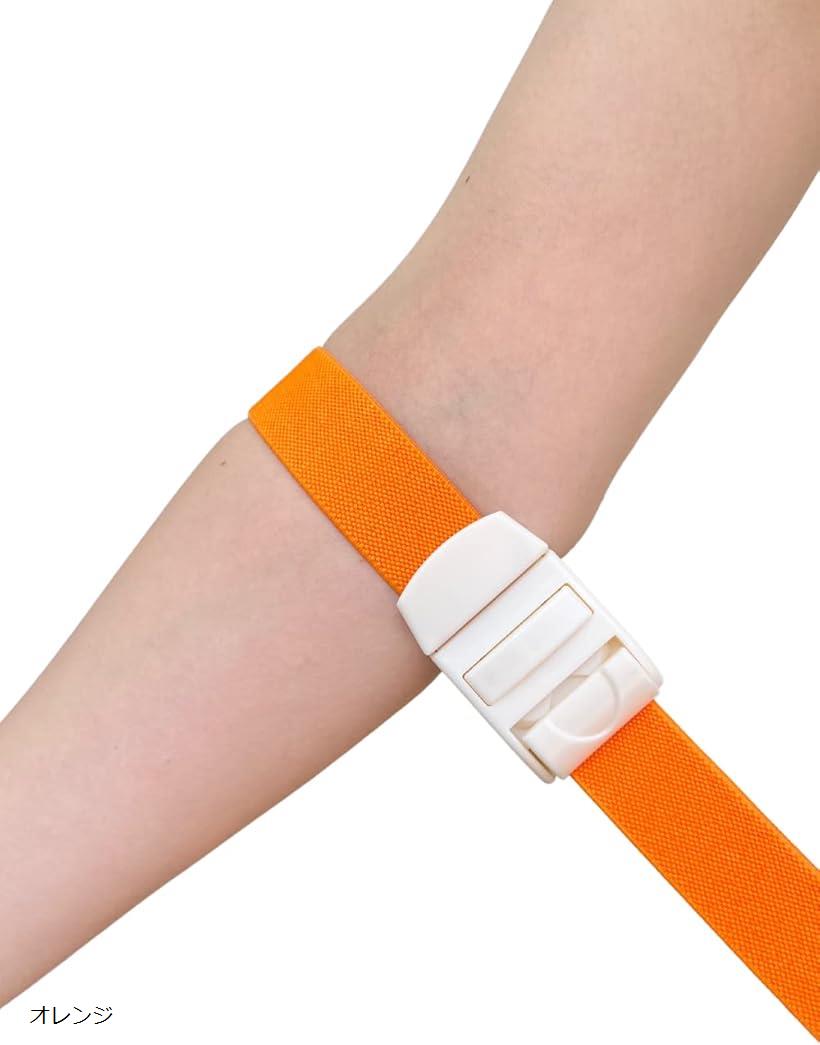 止血バンド 駆血帯 ラテックスフリー ナース 小物 ワンタッチ グッズ 看護 医療 オレンジ (オレンジ)