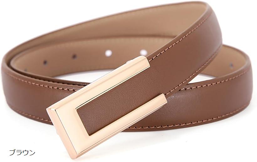 ベルト レディース 本革 カジュアル ビジネス レディースベルト オシャレ ファッション (ブラウン)