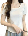 Tシャツ 無地 半袖 丸首 可愛い カットソー シンプル おしゃれ レディース ストレッチ 夏 スリム トップス 白 黒 薄手 涼感 柔らかい 肌触り TSHT064(ホワイト, L)