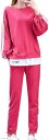 レッドレイ セットアップ ジャージ 上下セット パーカー レディース スポーツ ルーム ウェア(ピンク, XL)