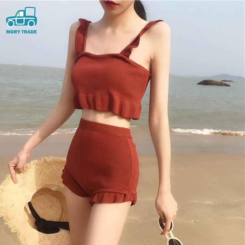 morytrade ビキニ レディース水着 体型カバー(ブラウン, M)