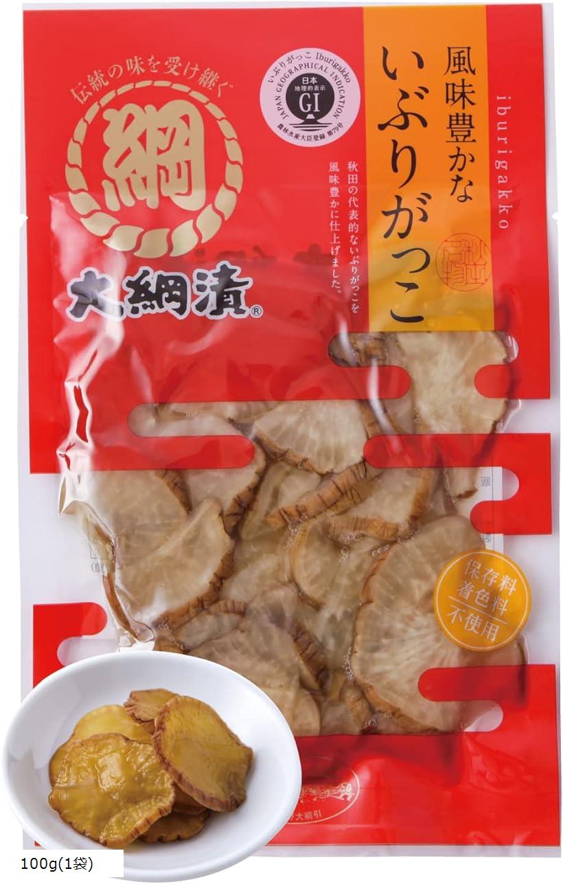 大綱食品 いぶりがっこ クリームチーズに合うパリッパリの白首大根 100g 漬物 燻製 1袋 (100g(1袋))