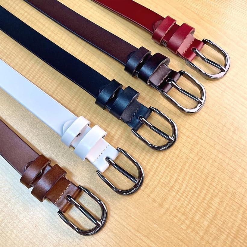 本革レディースベルト104cm 幅2.3cm(ブラック)