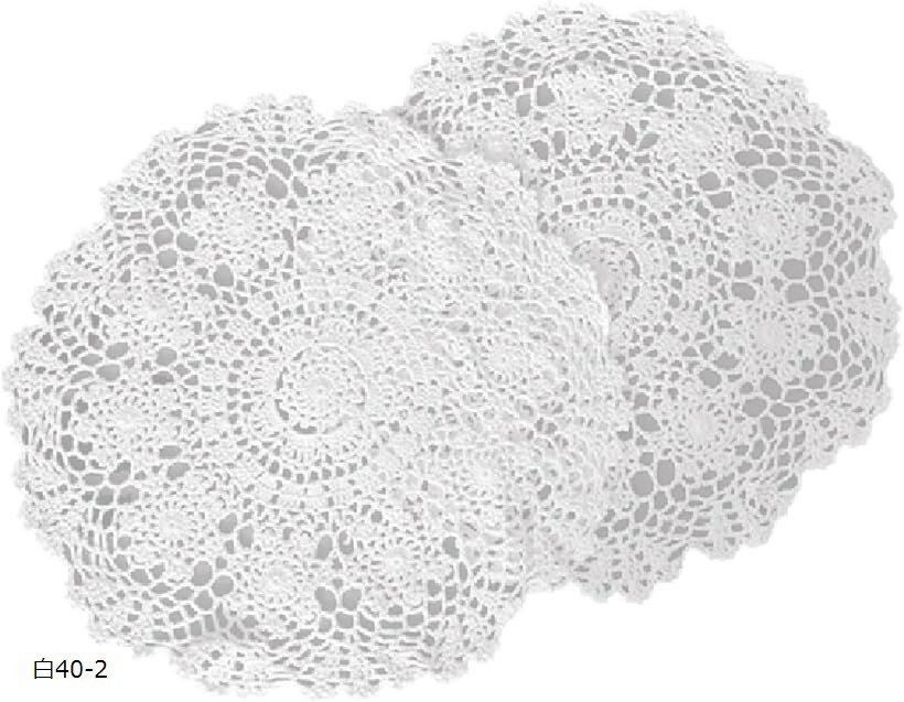 milkcat 手編みレース アフタヌーンティー レトロ ランチョンマット カフェカーテン ディスプレイ (白40-2, Small)