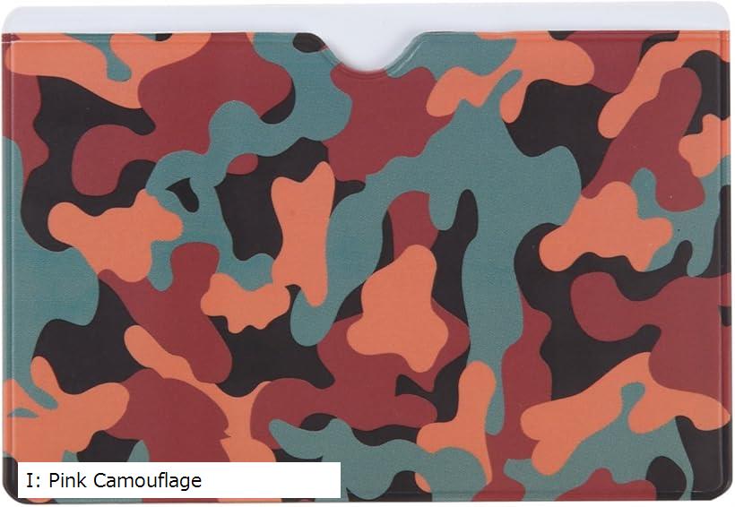RFID スキミング防止 カードホルダー カードケース 海外旅行に便利 ICカードをプロテクト 防犯対策 スペイン人デザイナーのおしゃれな旅行用品 Pink Camouflage(I: Pink Camouflage)