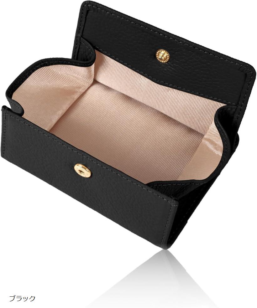 コインケース レディース カード入れ付きBOX型小銭入れと外側カード3枚、フリーポケット付コンパクト 薄型 マルチ ミニマリスト ブラック (ブラック)