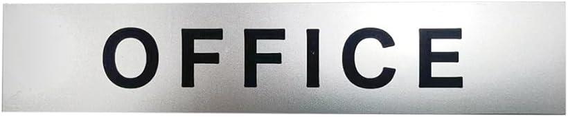 MKE 豊富なラインナップ.. 刻印文字プレート 15x3cm 裏面にシール付 シルバー/OFFICE(シルバー/OFFICE)