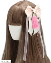 Uccellino 和風 髪飾り リボン キツネ 房 着物 和装 和柄 浴衣 ヘアアクセサリー 卒業式 袴 ホワイトxピンク(ホワイトxピンク)