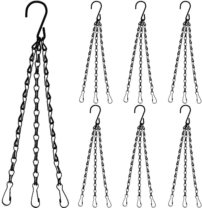 【全品P5倍★お買い物マラソン】バスケットチェーン 吊り下げチェーン プランター かわいい 観葉植物 6本セット(ブラック)