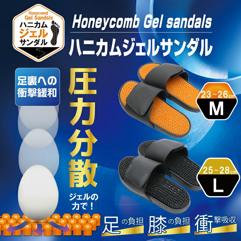 【送料無料】ハニカムジェルサンダル HD-SD01 （オレンジ 23～26cm）