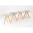 北欧デザイン ラウンド サイド テーブル TAP-008 ベージュ グリーン ピンク グレー ナイト テーブル ディスプレイ台 木製 天然木 パイン くすみカラー 三本脚 おしゃれ コンパクト シンプル 韓国 かわいい ナチュラル 一人暮らし