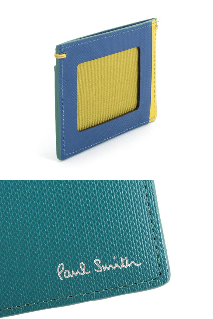 ポールスミス パスケース 定期入れ スカイ(グリーンがかったようなお色です。) Paul Smith psu932-35 メンズ 紳士