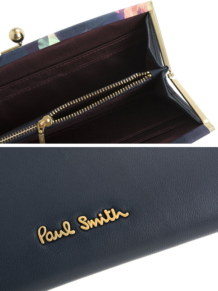 【楽天市場】ポールスミス 財布 長財布 がま口財布 Paul Smith ネイビー pwu765-30 レディース 婦人：ユアハピネス