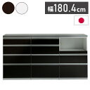 キッチンカウンター 180cm幅 食器家電収納カウンタ— スライドテーブルタイプ+引出タイプ+引出タイプ+OSパネルカウンタ—天板(シル...