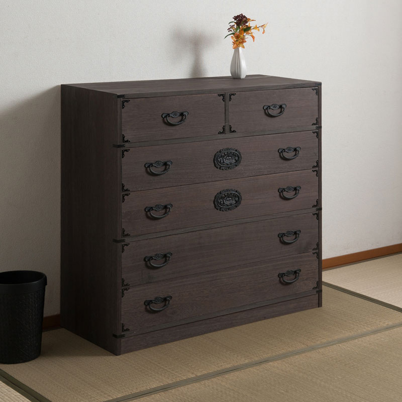 日本製 大川家具 民芸 焼桐 箪笥5段 五段 タンス 桐たんす 箪笥 収納 衣類収納 収納タンス 和風 和モダン おしゃれ 和室 国産(代引不可)【送料無料】