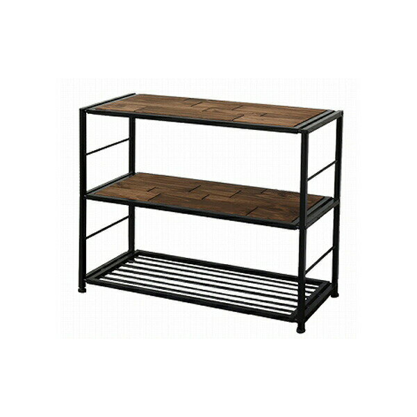 ラック幅90 天然木 北欧 木製 オープンラック シェルフ 収納家具 アイアン おしゃれ オイル アンティー..