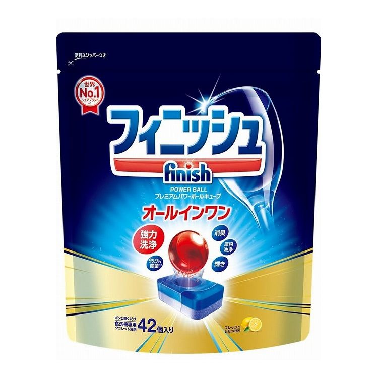【単品3個セット】 レキットベンキーザージャパン フィニッシュオールインワンプレミアムパワーボールキューブM 42粒(代引不可)【送料無料】