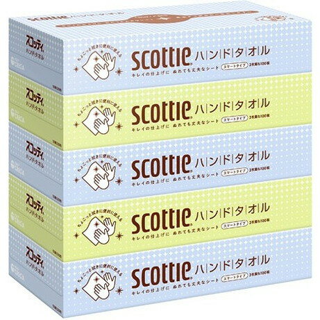 【単品1個セット】スコッティ ハンドタオル 100 スマートタイプ 5箱パック 日本製紙クレシア(代引不可) 1
