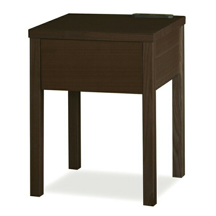 ナイトテーブル アマンド ナチュラル ブラウン ウォールナット オークホワイト コンセント付き 小物収納引出し付き ベッド(代引不可)【送料無料】