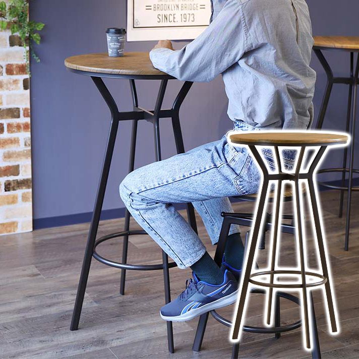 バーテーブル ハイテーブル 直径60cm ラウンドテーブル カフェテーブル カウンターテーブル アイアン ヴィンテージ(代引不可)【送料無料】