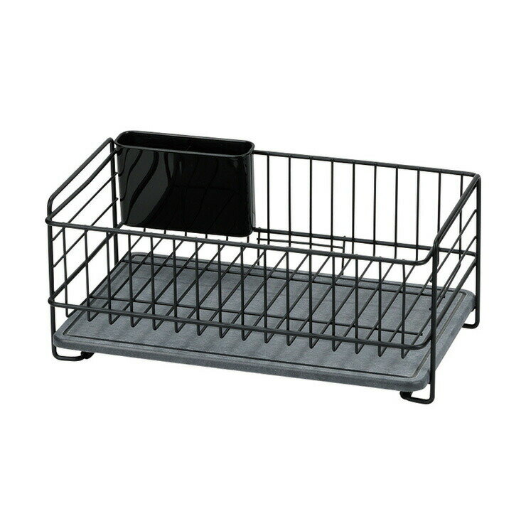 スキット 珪藻土トレー水切りバスケット スリム ブラック HB-5315 パール金属 キッチン用品 水切り 食..