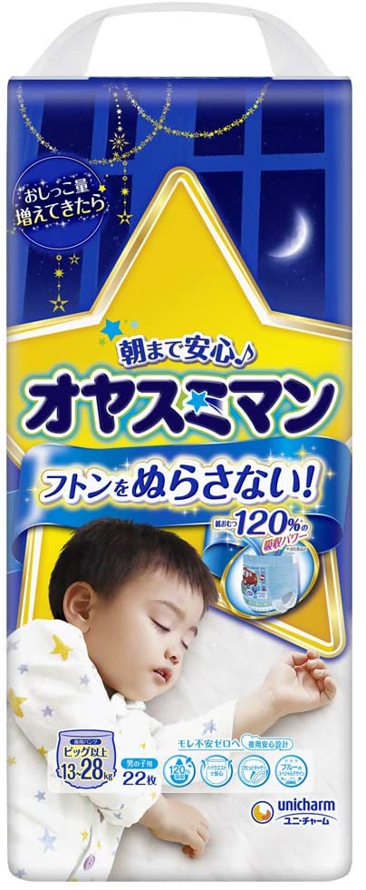 昼間のオムツを卒業したお子様のための夜用パンツ！フトンをぬらさないおねしょ専用吸収パワーで、一晩中のおしっこをしっかり吸収します。男の子に大人気のカーズデザイン！昼間のオムツを卒業したお子様のための夜用パンツ！メーカー:ユニ・チャーム株式会社原産国:日本※こちらの商品は単品商品が3個セットでの販売となります。※メーカーの都合により予告なくパッケージが変更となる場合がございます。予めご了承ください。【代引きについて】こちらの商品は、代引きでの出荷は受け付けておりません。【送料について】北海道、沖縄、離島は送料を頂きます。